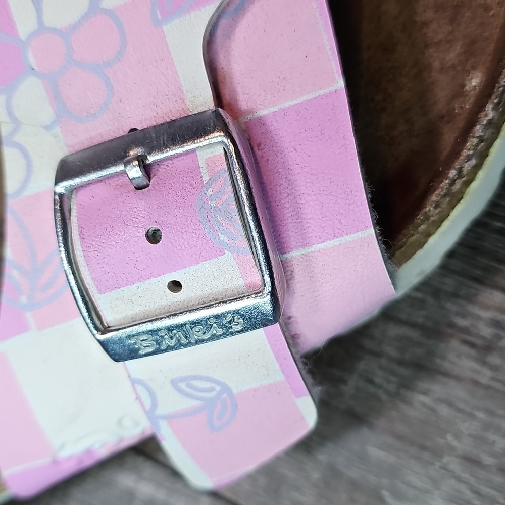 Birkenstock Pink and White Checkered Sandals - Picture 5 of 11